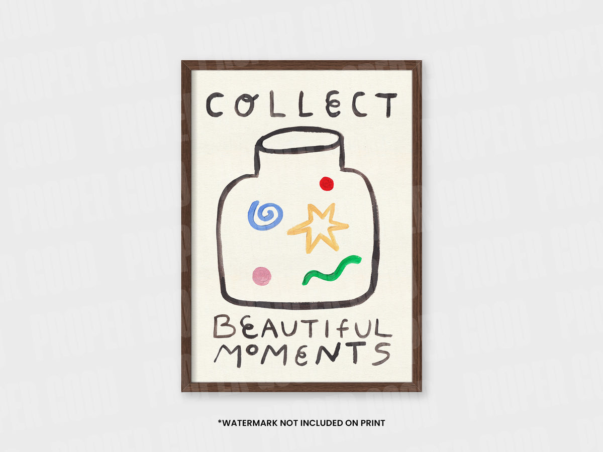 Collect Beautiful Memories Quote Hand Painted Print