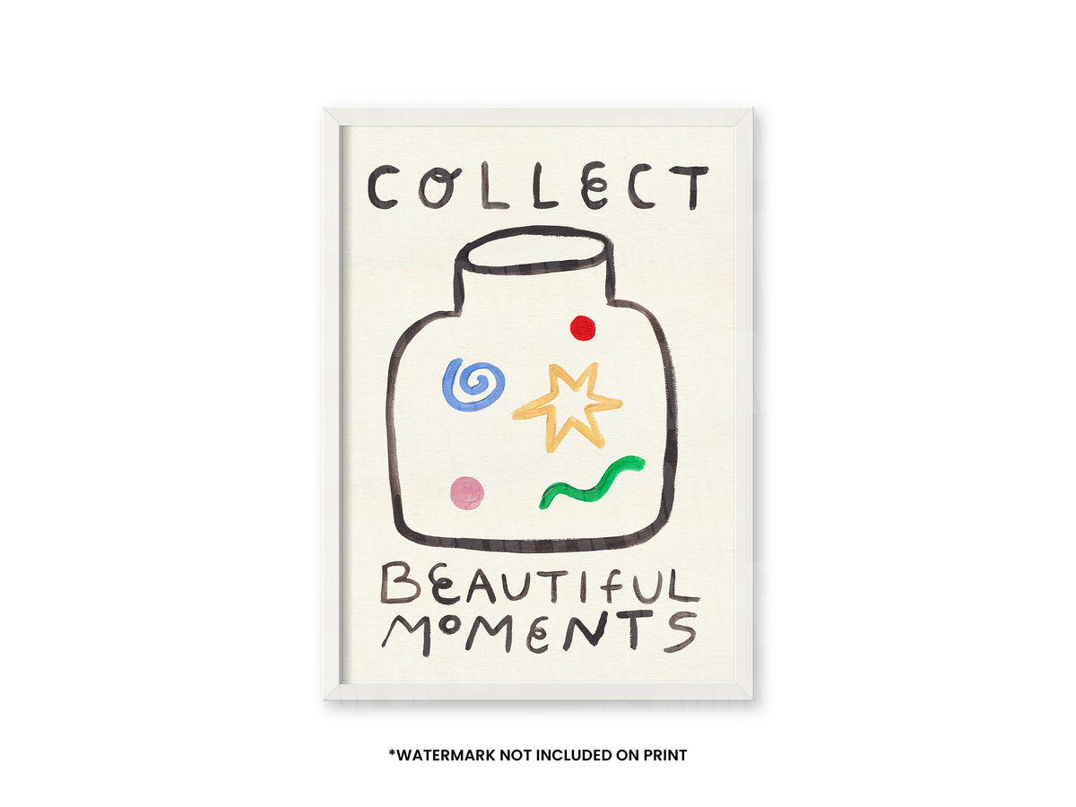Collect Beautiful Memories Quote Hand Painted Print