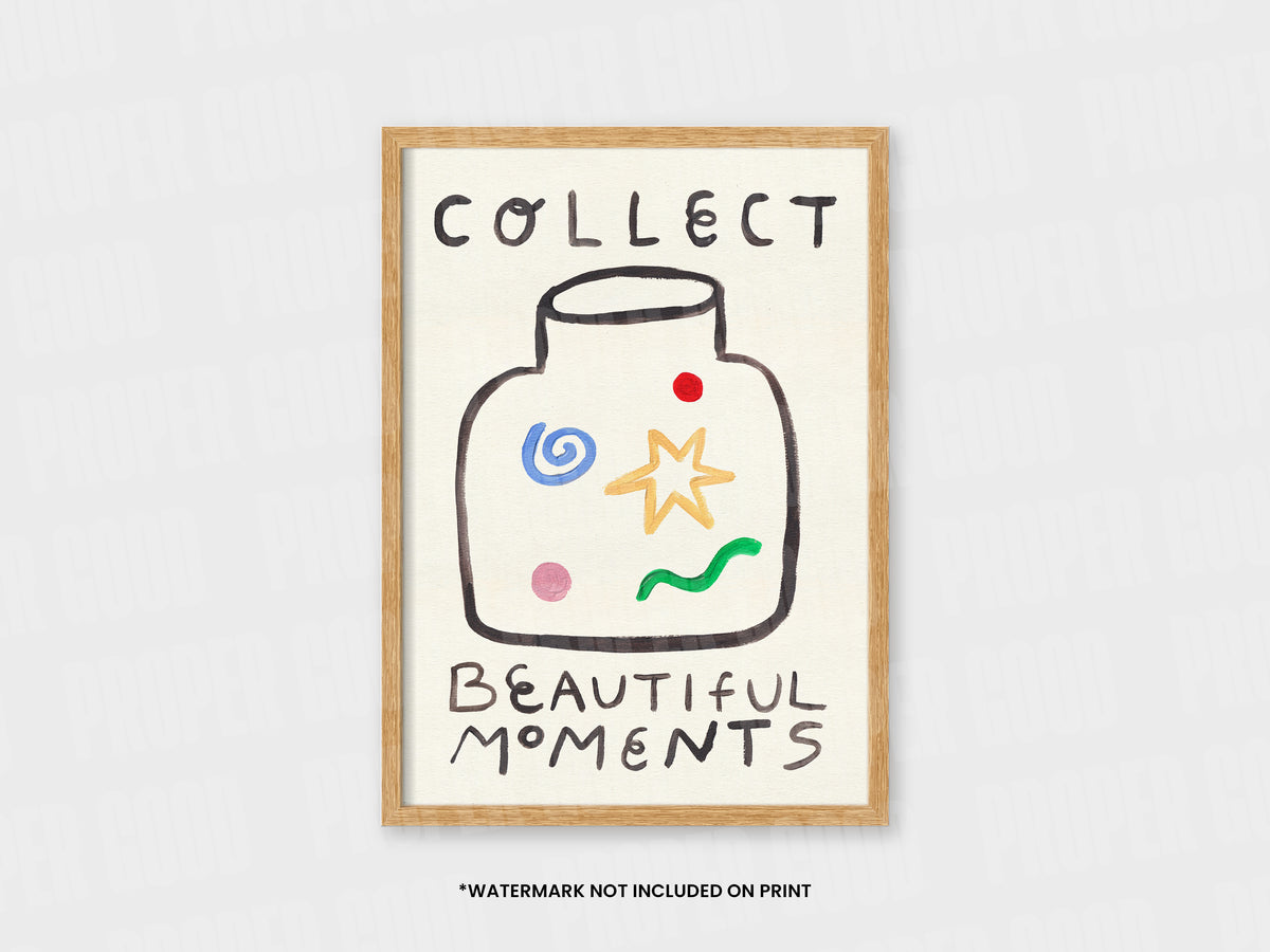 Collect Beautiful Memories Quote Hand Painted Print