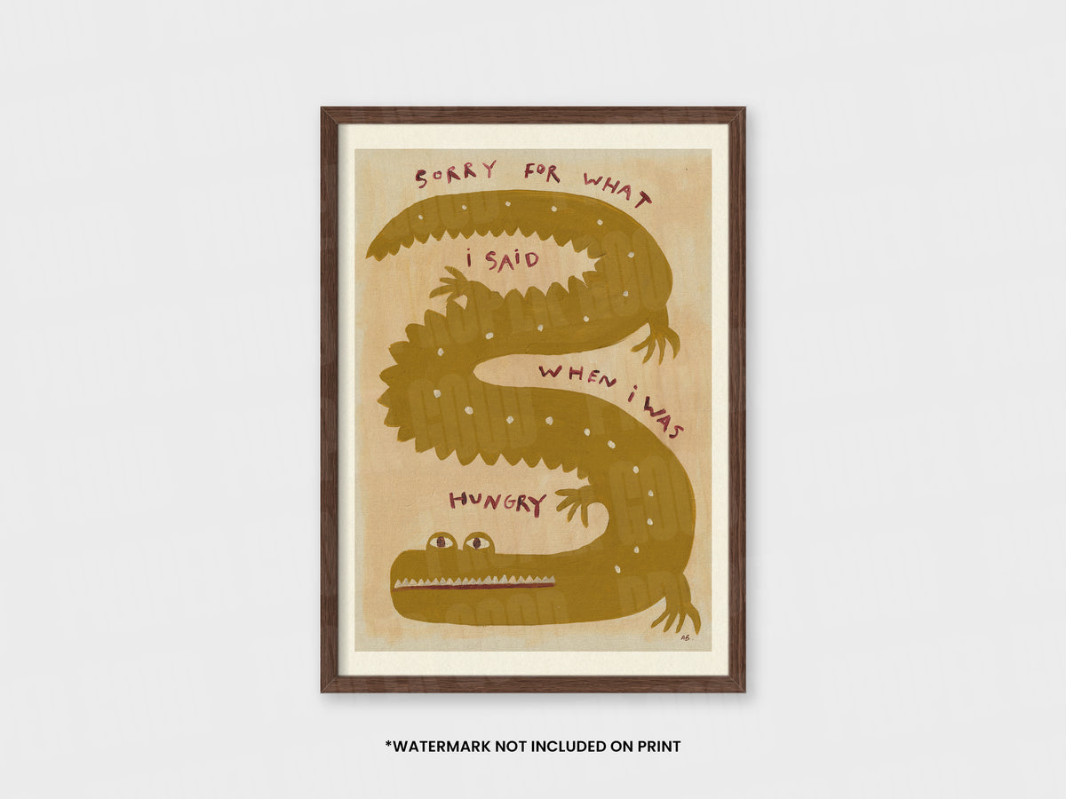 Hungry Crocodile Hand Painted Kitchen Print