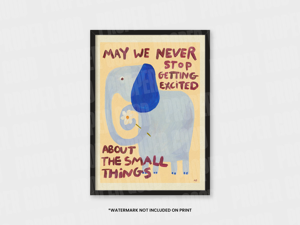 Elephant Positive Quote Hand Painted Print