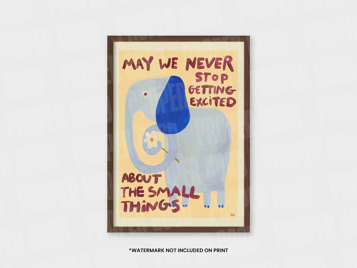 Elephant Positive Quote Hand Painted Print
