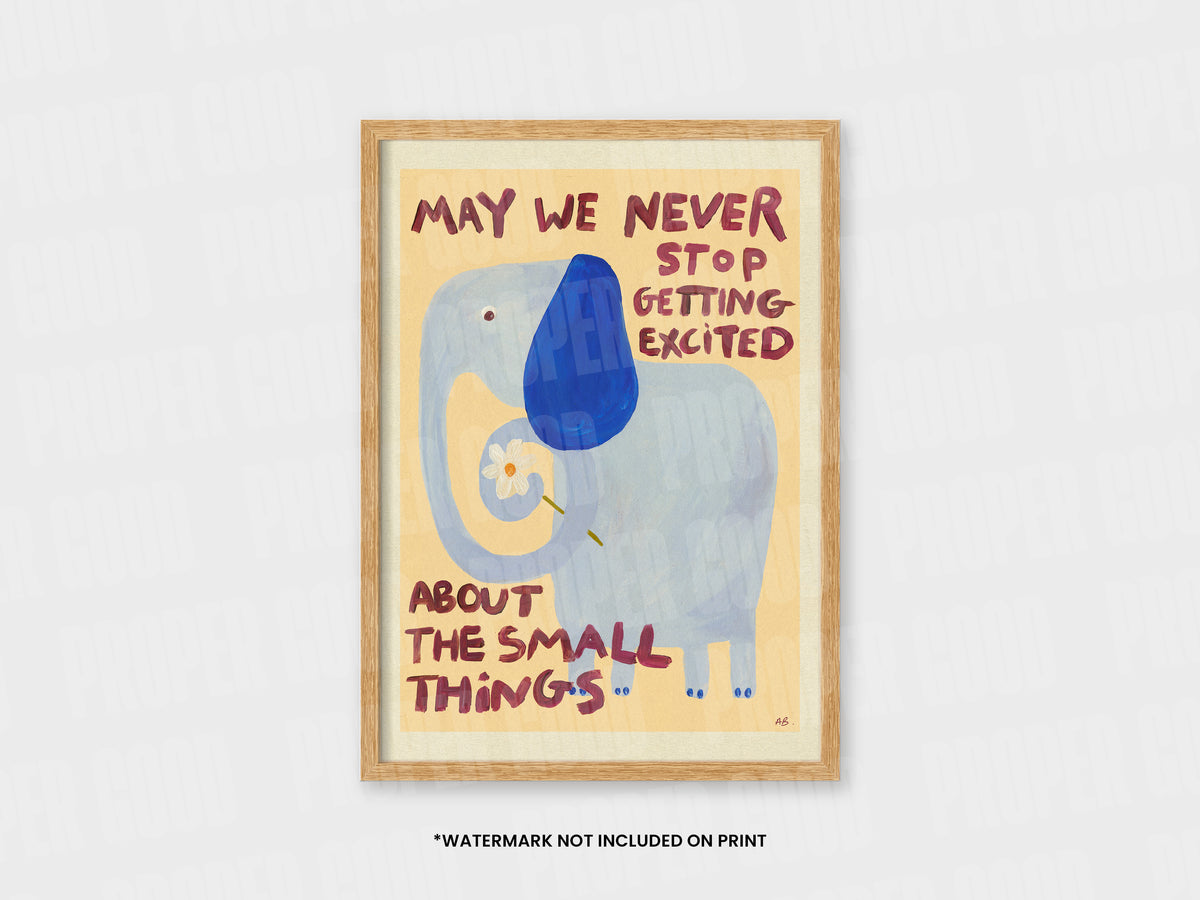 Elephant Positive Quote Hand Painted Print