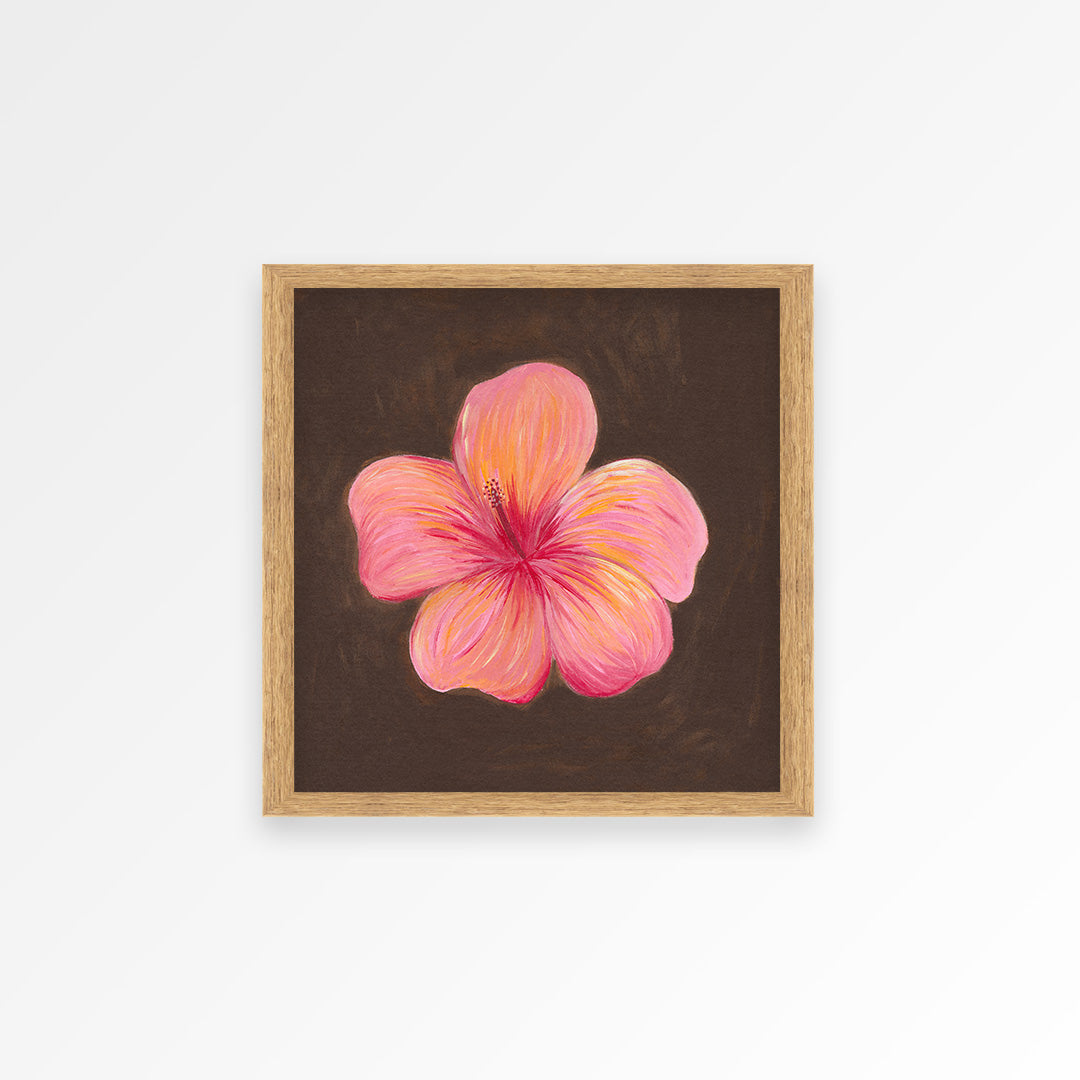 Hibiscus Flower Hand Painted Art Print