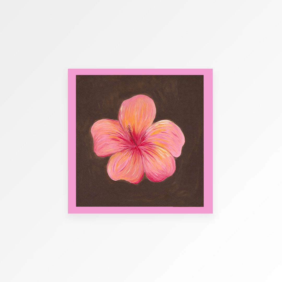 Hibiscus Flower Hand Painted Art Print