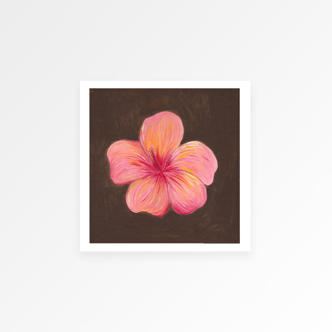 Hibiscus Flower Hand Painted Art Print
