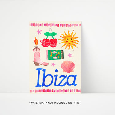 Ibiza Travel Trinket Hand Painted Print