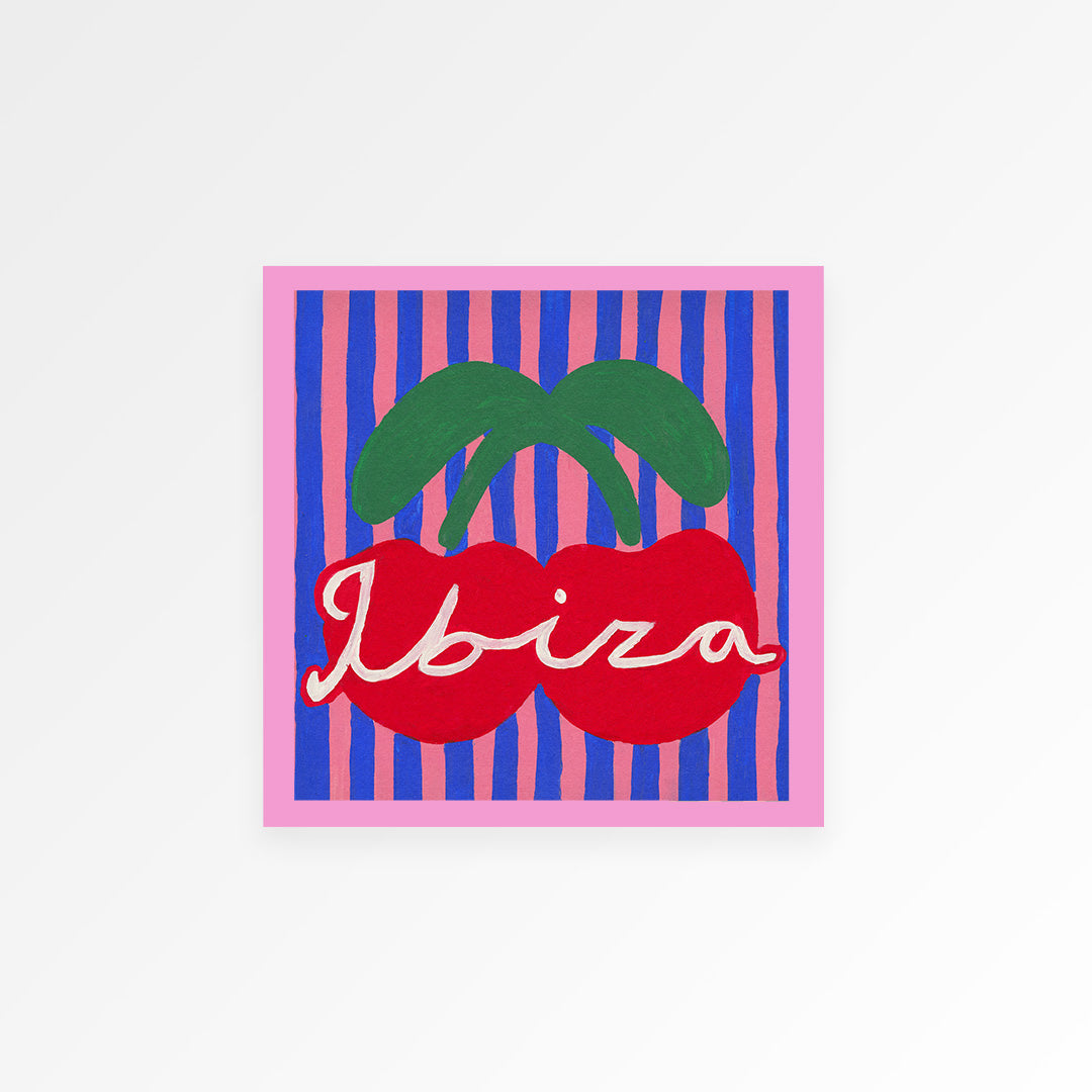 Ibiza Cherry Hand Painted Art Print