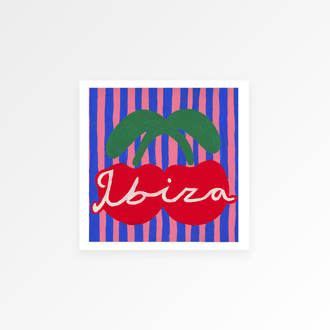 Ibiza Cherry Hand Painted Art Print