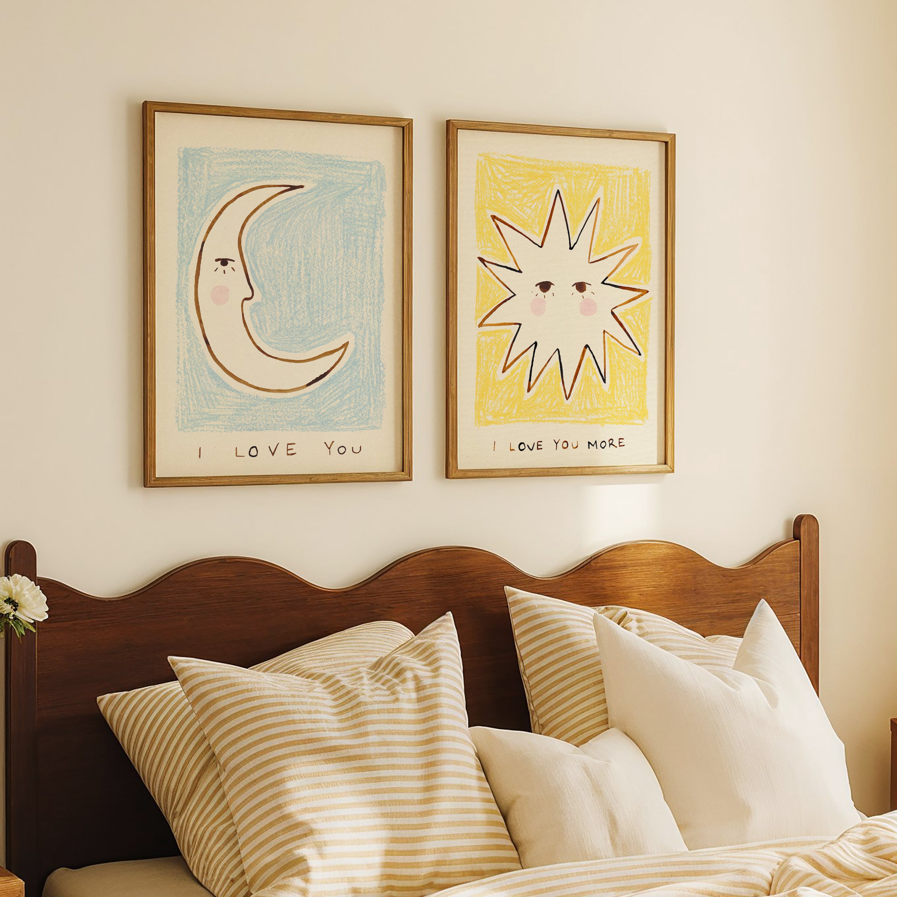 Love You Bedroom Hand Painted Print