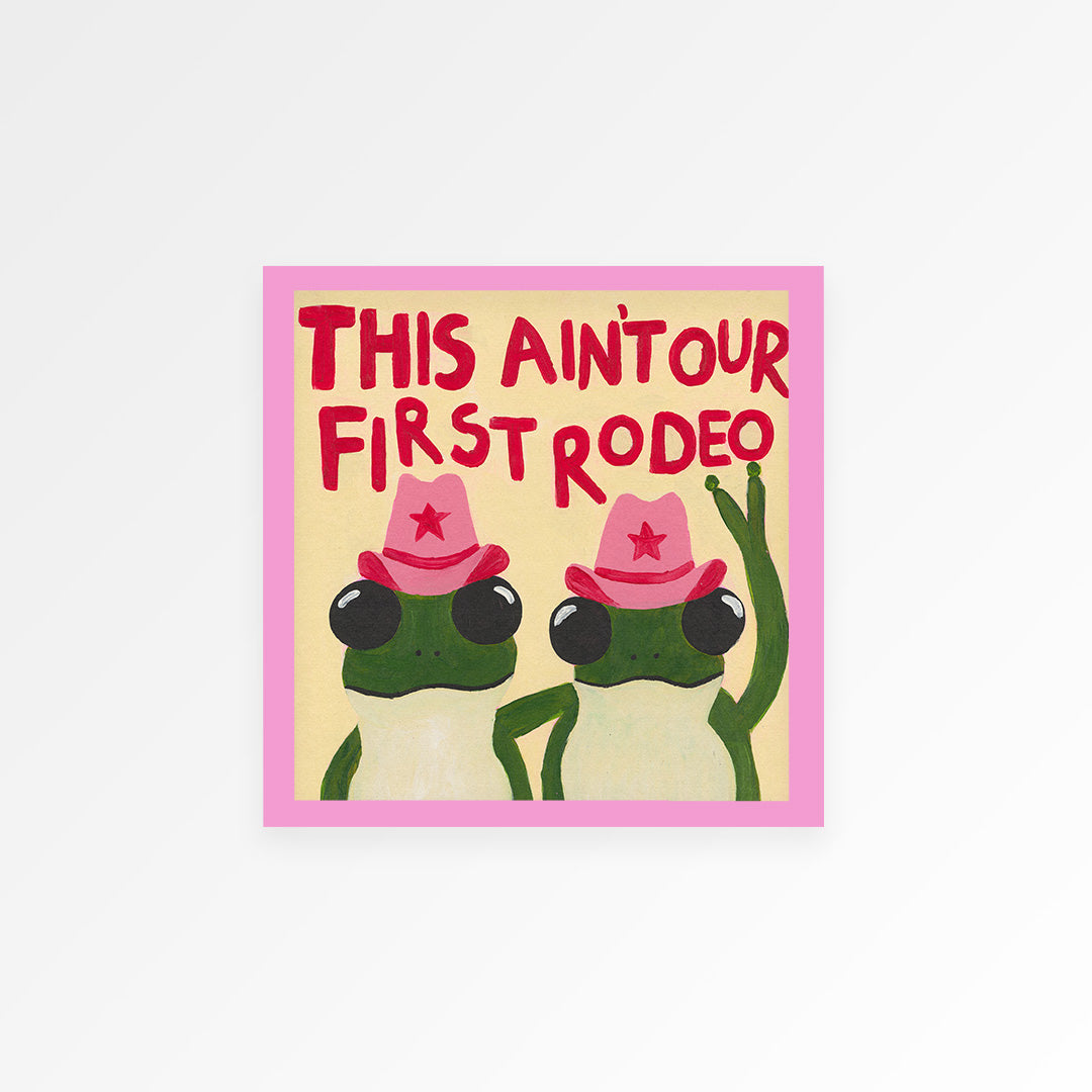 Frog Rodeo Cowgirl Hand Painted Art Print