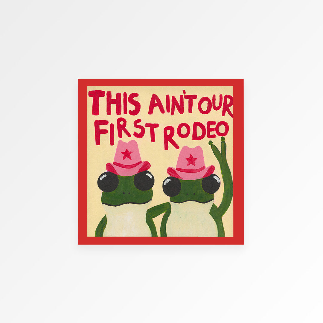 Frog Rodeo Cowgirl Hand Painted Art Print