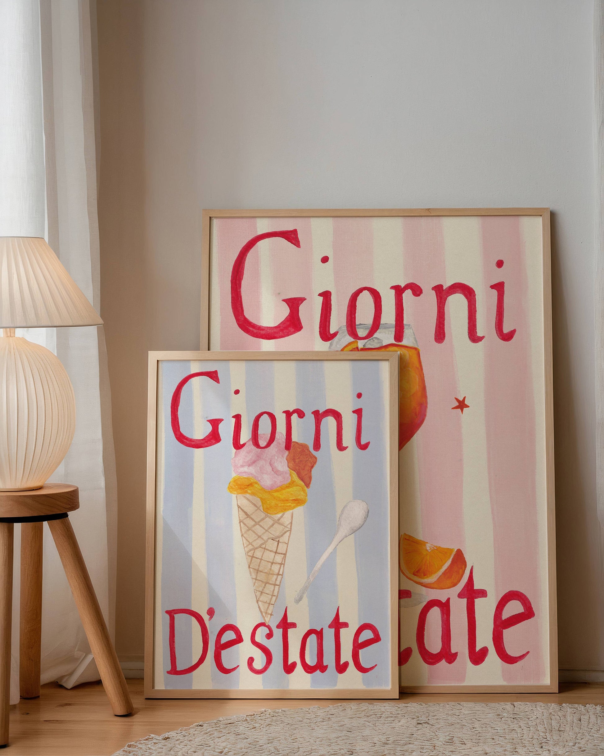 Summer's Day Aperol Hand Painted Print