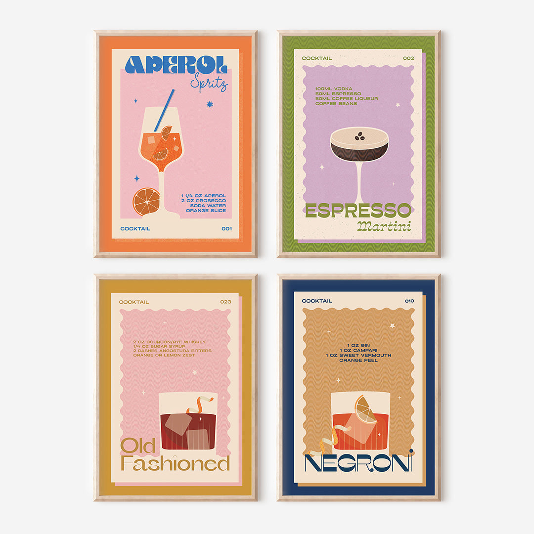 Any 4 A4 Cocktail Giclée Prints