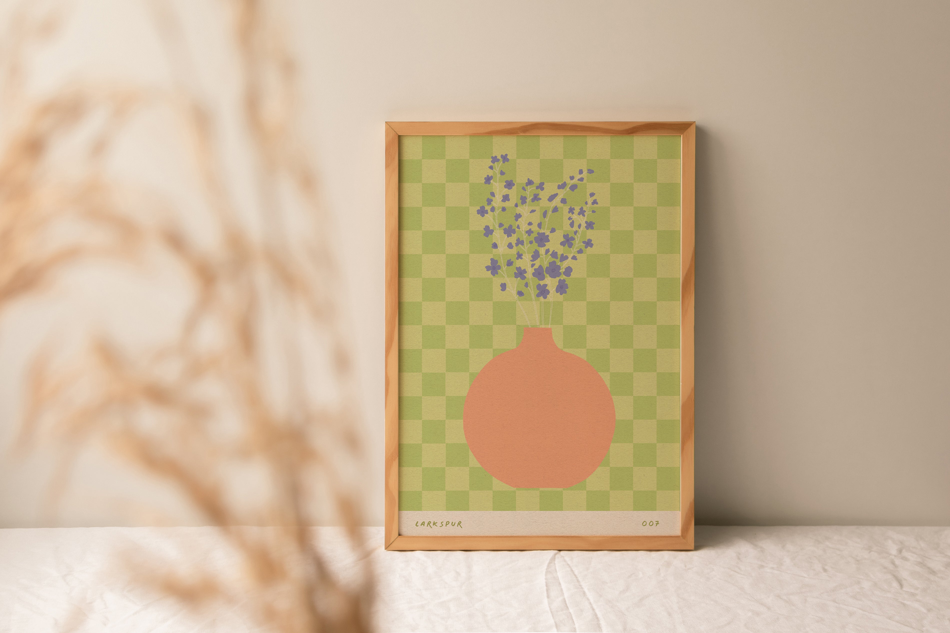 Larkspur July Birth Flower Print