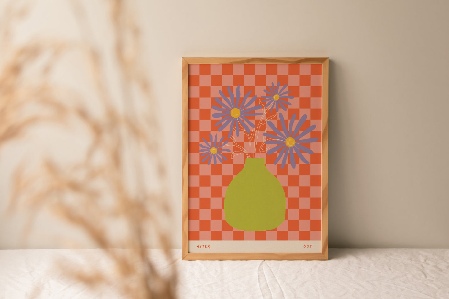 Aster September Birth Flower Print